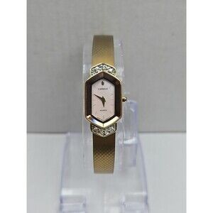 Vintage Lassale 2E20 681H Gold Tone Diamond Womens Quartz Watch New Battery Thin